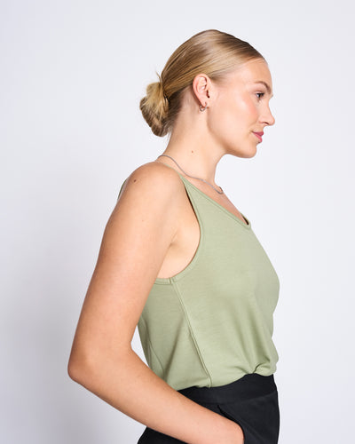 SLIP TOP TRIANGLE PALE OLIVE