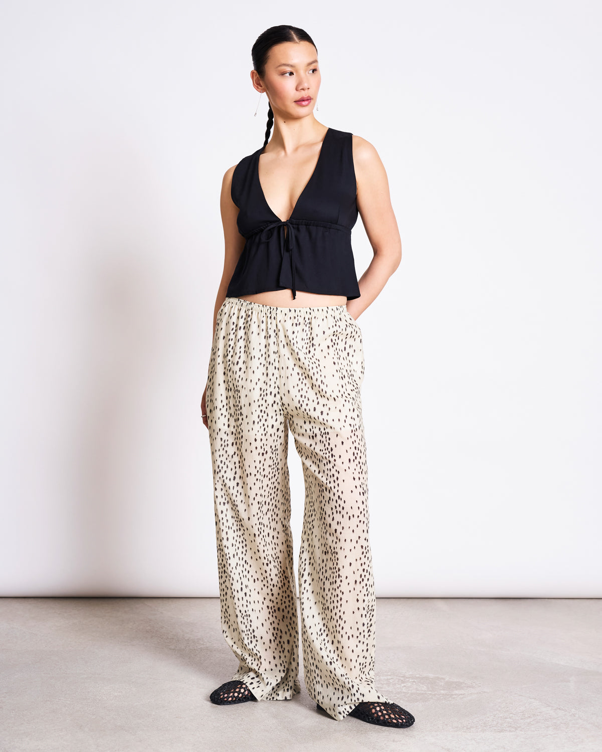 WIDE COTTON PANTS ORIGAN DALMATIAN DOTS – JAN 'N JUNE