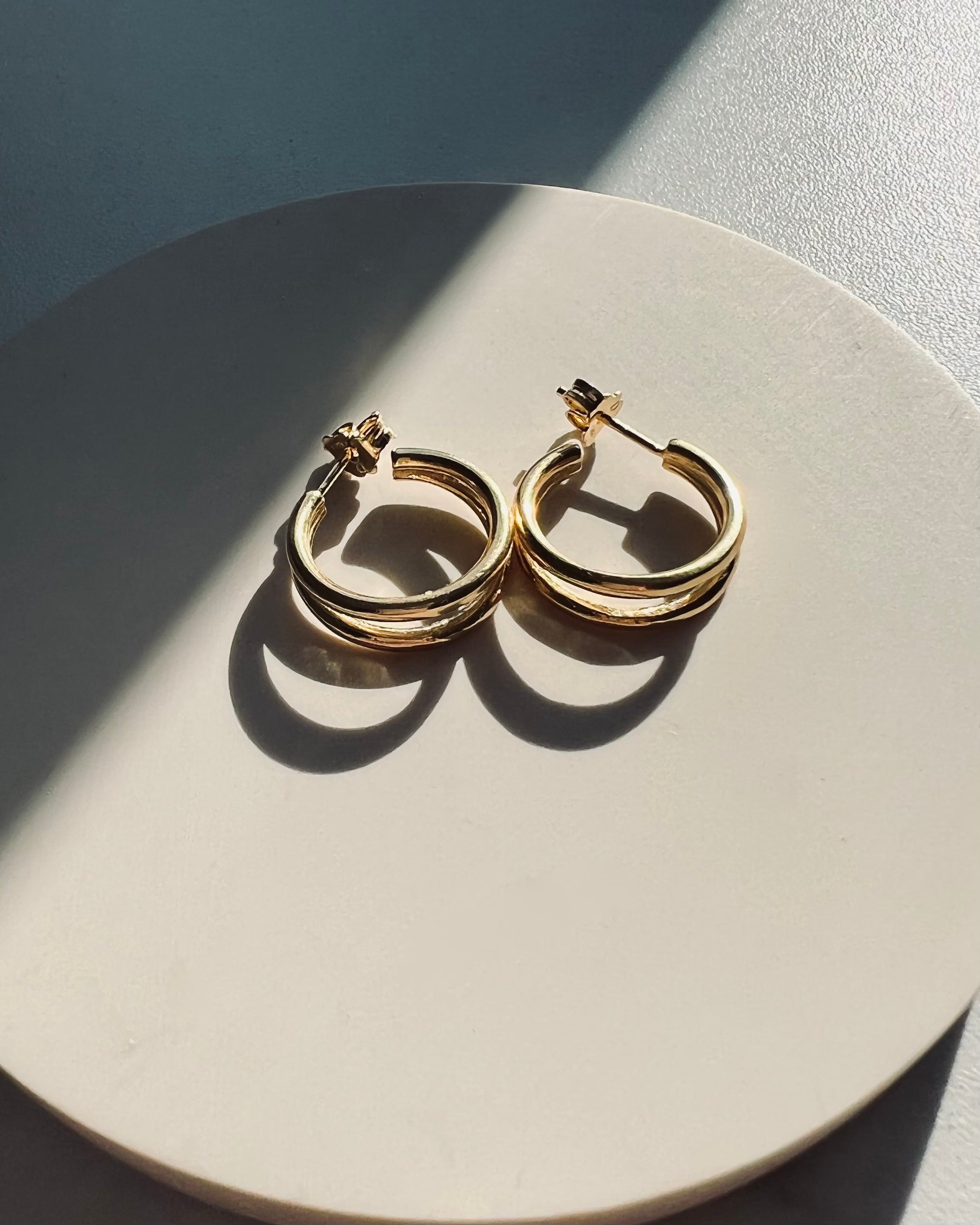 Double circle earrings discount