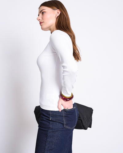 RIB LONGSLEEVE RAVA WHITE