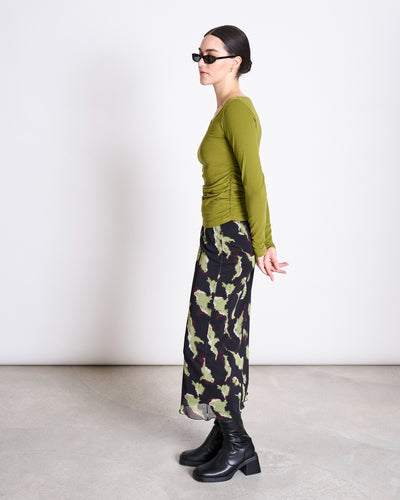MESH MAXI SKIRT SMUK MOSSFIRE