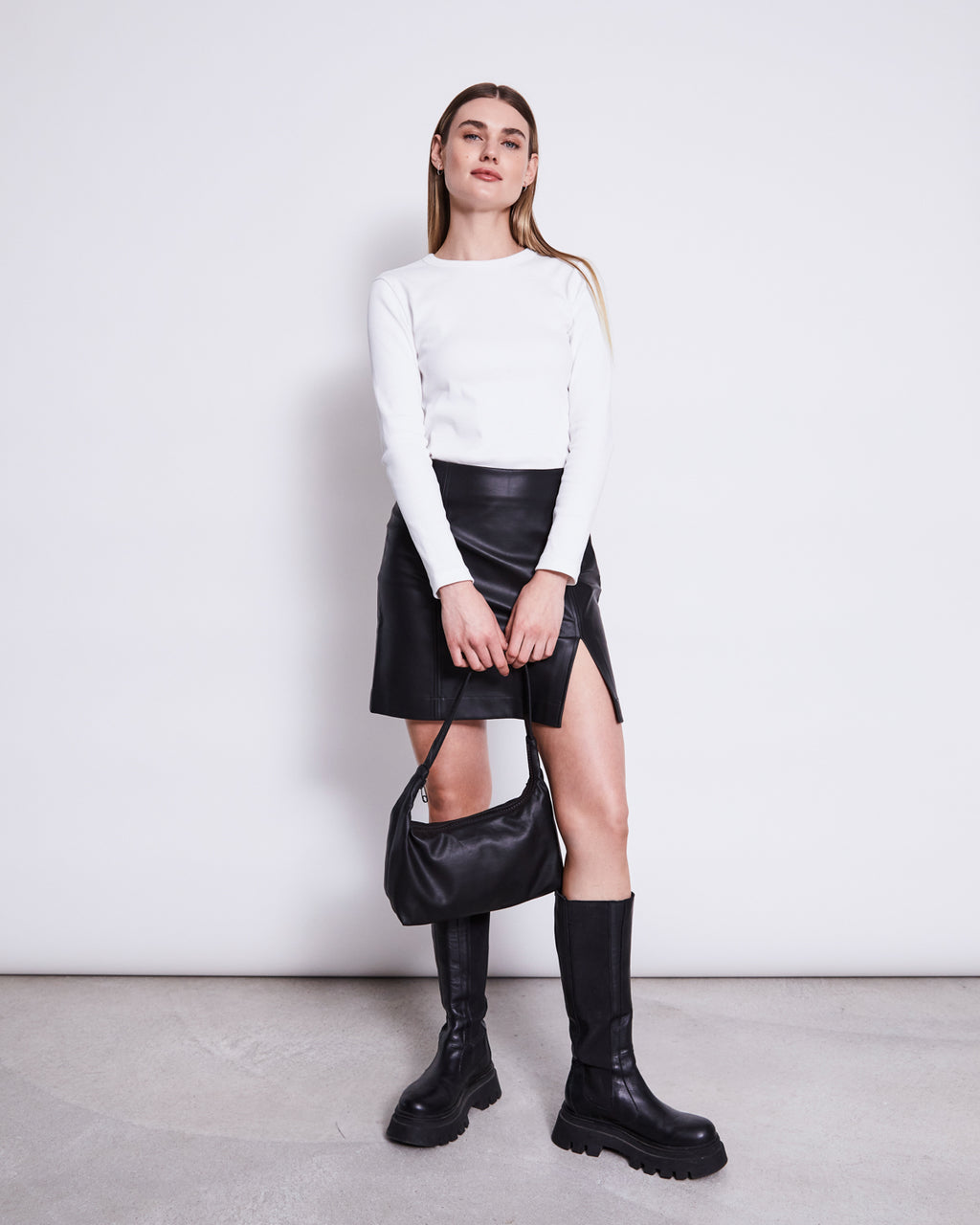 THE VEGAN COATED SKIRT BLACK Mini Skirt jan-n-june 4