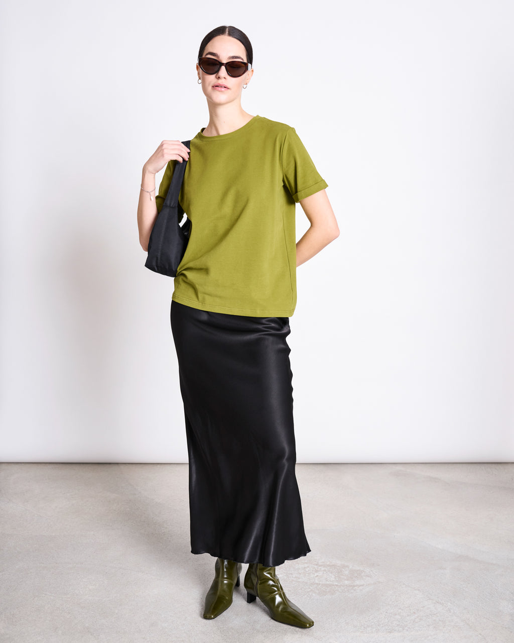 BRUSHED T-SHIRT BOY WOODY OLIVE GOTS