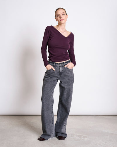 ASYMMETRICAL LONGSLEEVE CASMA CHERRY LACQUER GOTS