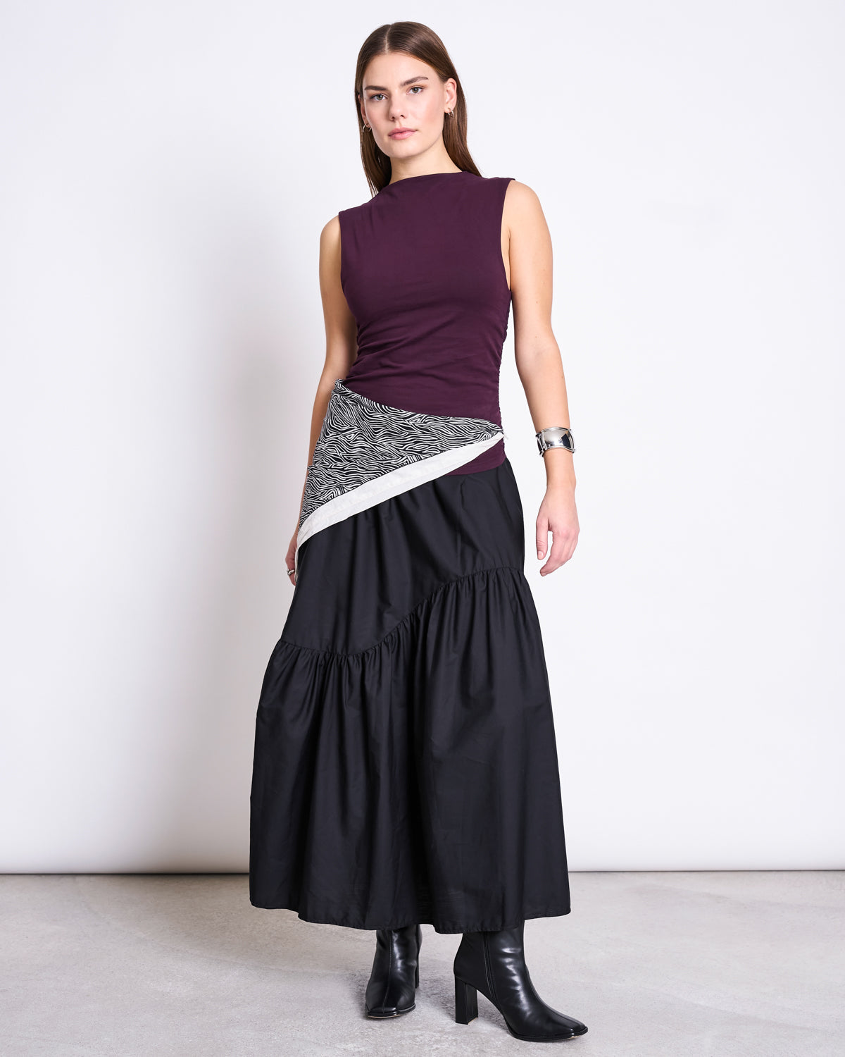 RUFFLE TOP RAFO CHERRY LACQUER GOTS