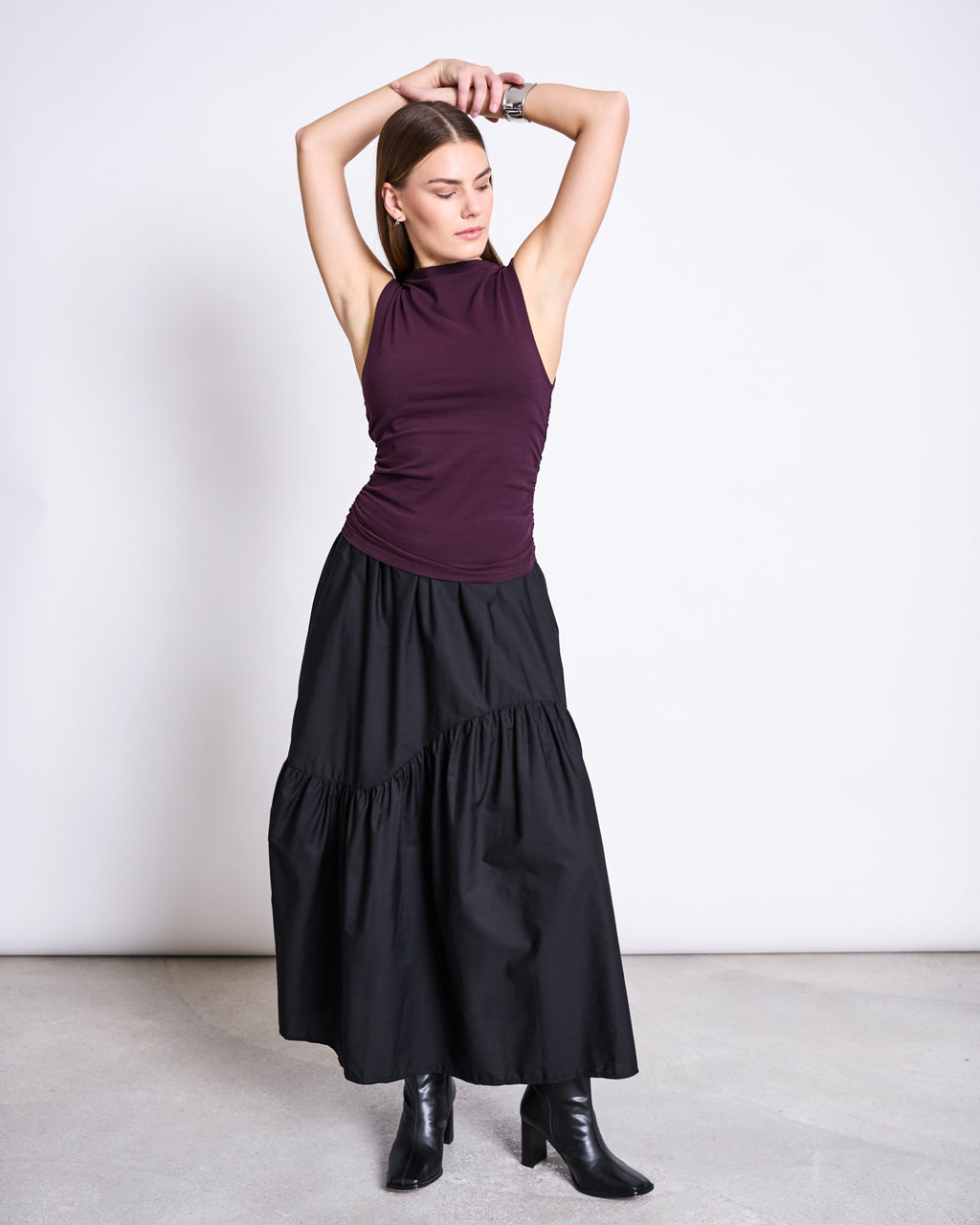 RUFFLE TOP RAFO CHERRY LACQUER GOTS