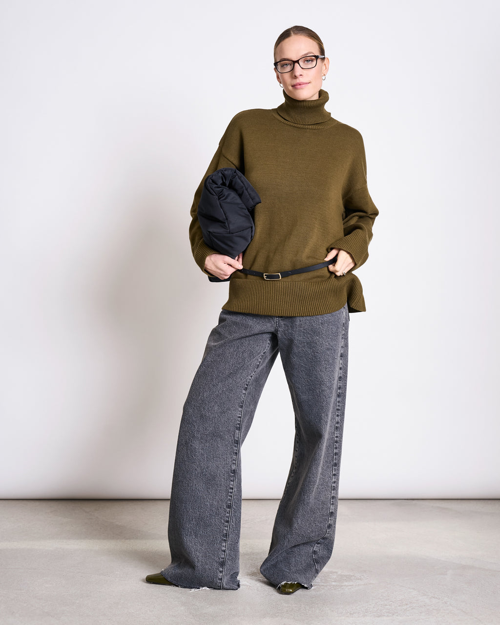 TURTLENECK MUA WOODY OLIVE GOTS