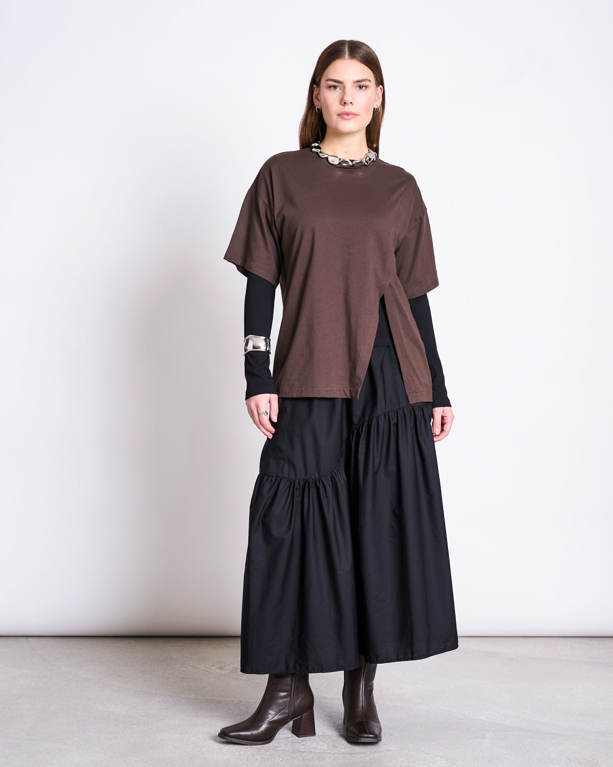 SLITTED T-SHIRT NADIL MUD