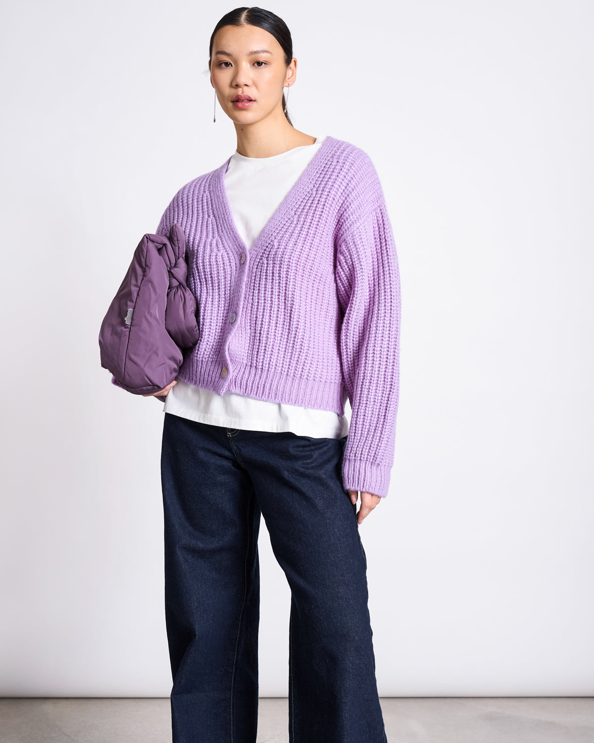 ALPACA MIX CARDIGAN WOOLY LENA LAVENDER