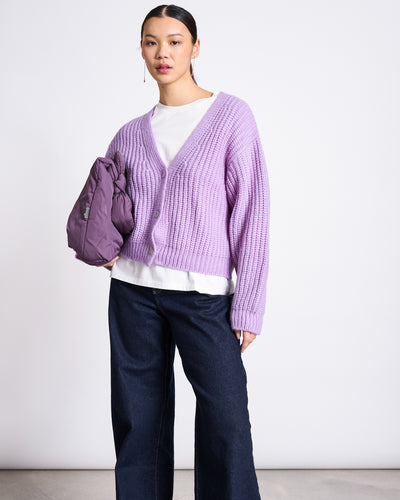 ALPACA MIX CARDIGAN WOOLY LENA LAVENDER