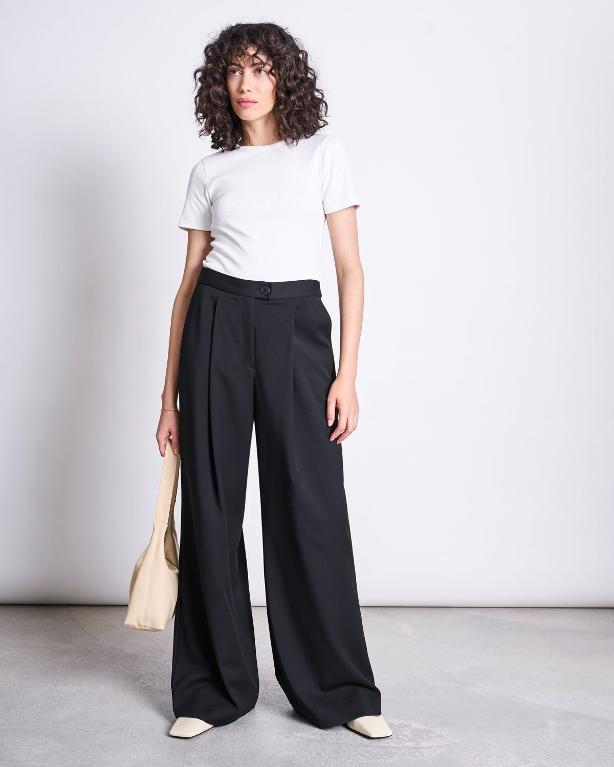 WIDE PANTS GIZA BLACK