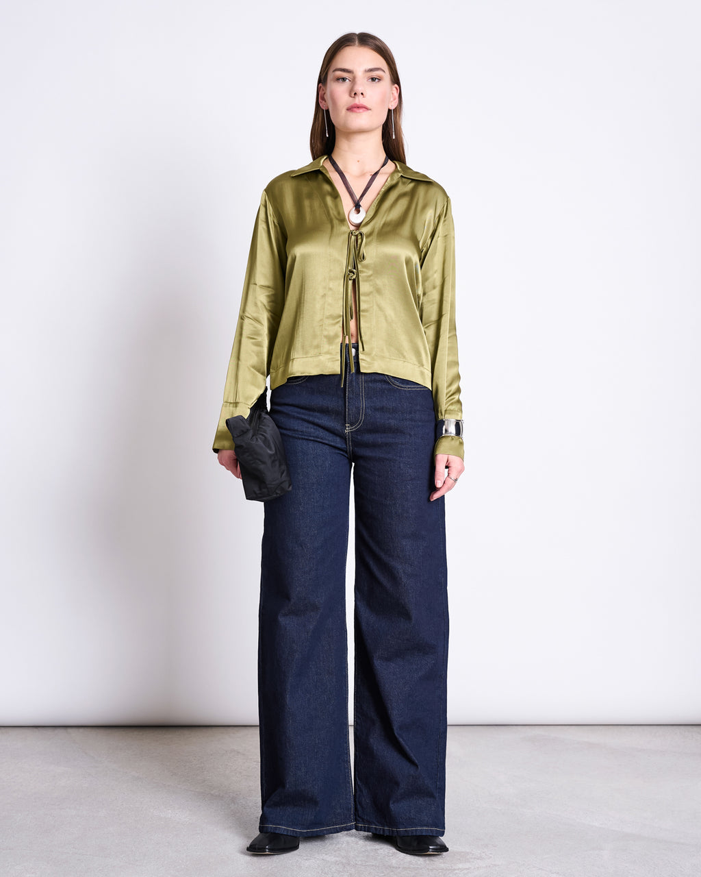 TIE BLOUSE KALUZ WOODY OLIVE