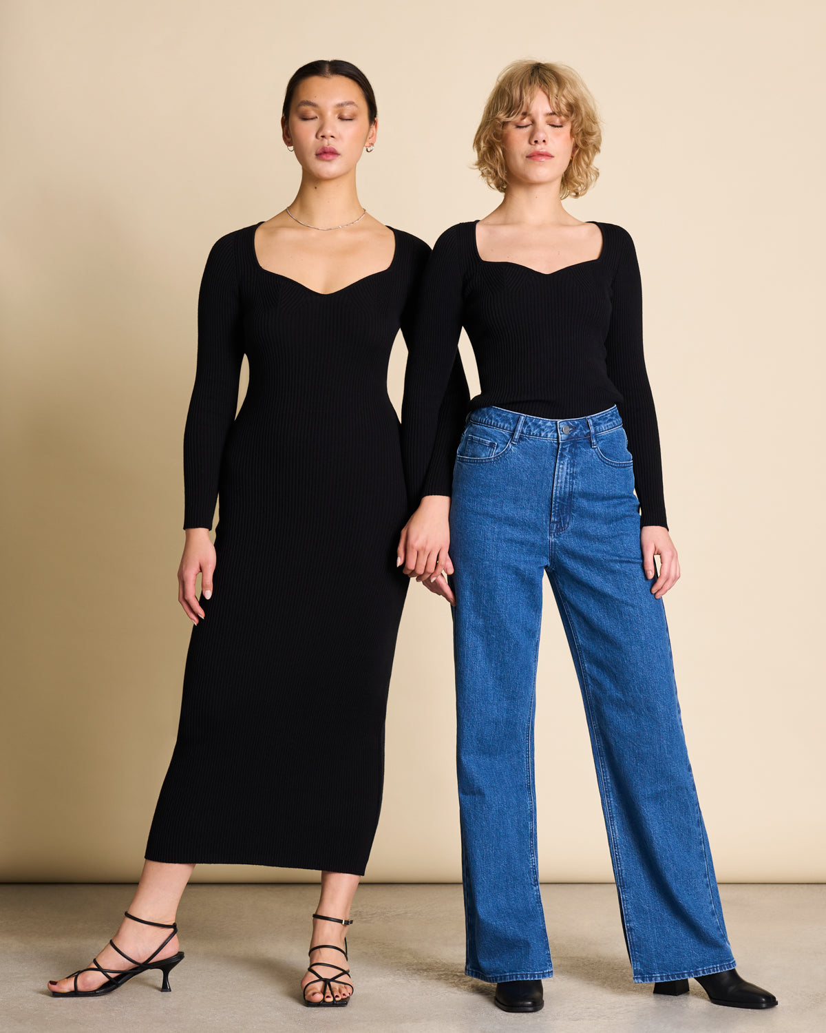 KNIT DRESS RUBIE BLACK GOTS