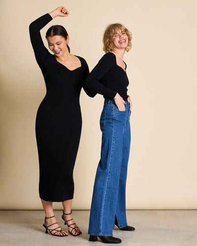 KNIT DRESS RUBIE BLACK GOTS