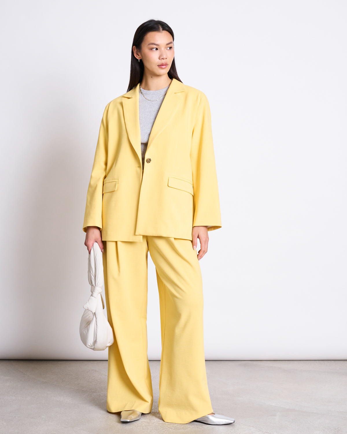 PLEATED WIDE PANTS NIVA BUTTERCUP