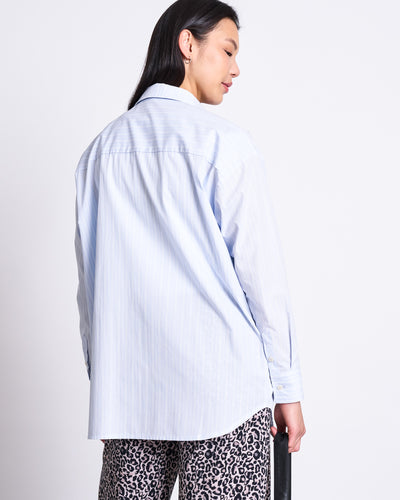 OVERSIZED SHIRT MAMRO BLUE WHITE STRIPED