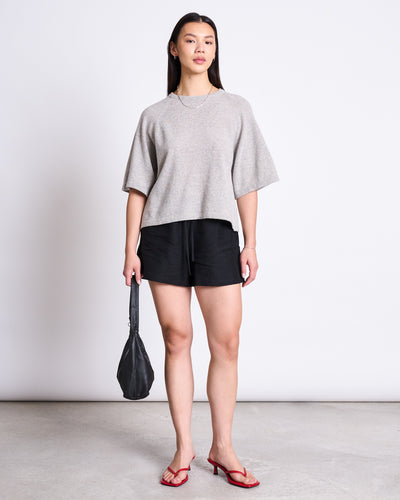 REC. WOOL KNIT T-SHIRT FRYD LIGHT GREY