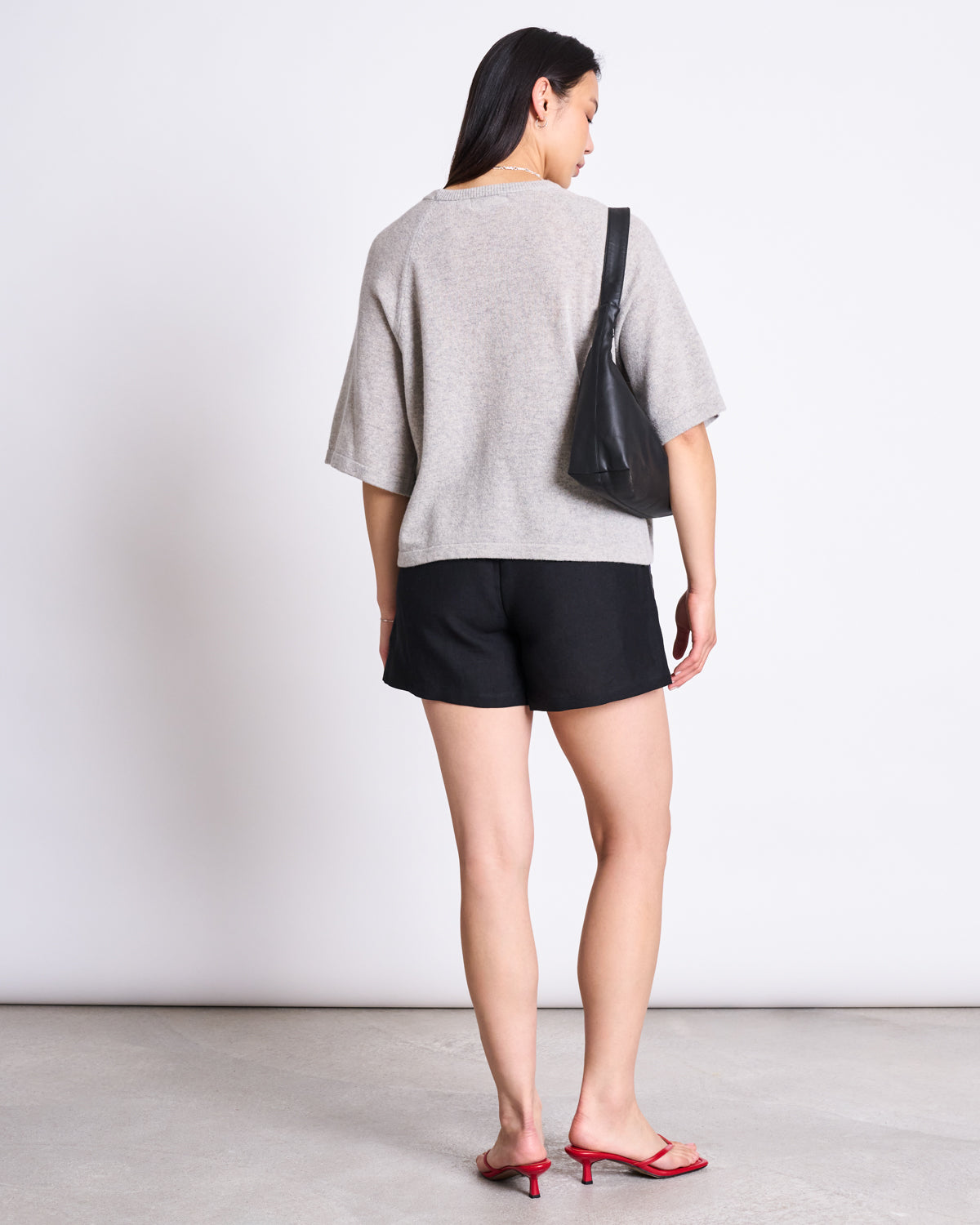 REC. WOOL KNIT T-SHIRT FRYD LIGHT GREY