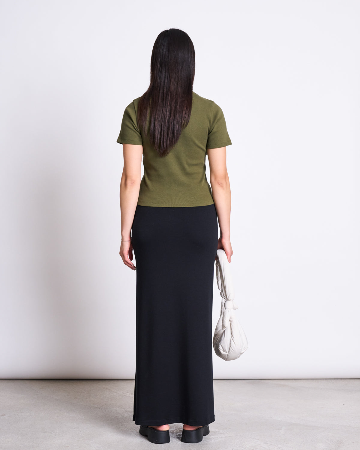 RIB T-SHIRT NILE DARK OLIVE GOTS