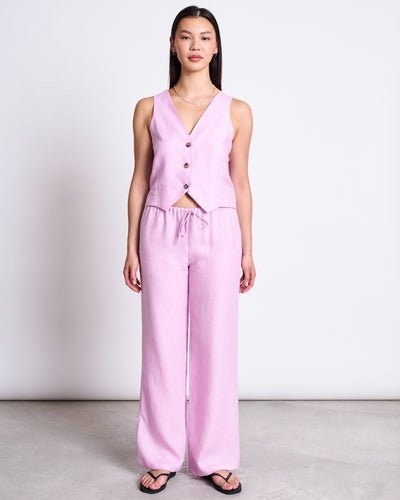 LINEN DRAWSTRING PANTS SJOV LIGHT ORCHID