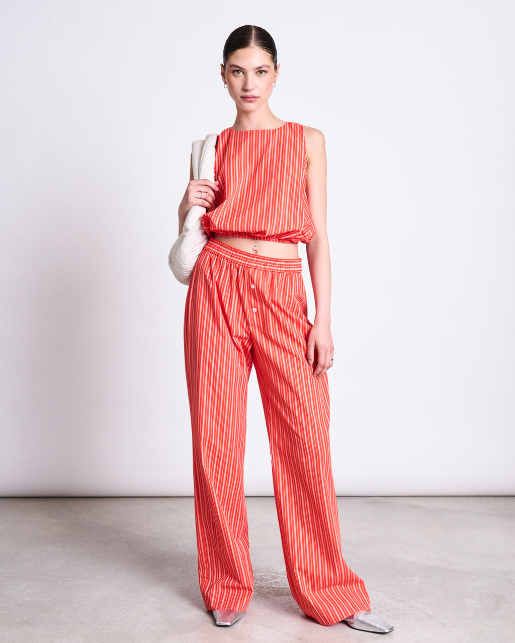 COTTON TOP AMALIEN CHERRY RED WHITE STRIPED GOTS Tops jan-n-june 1