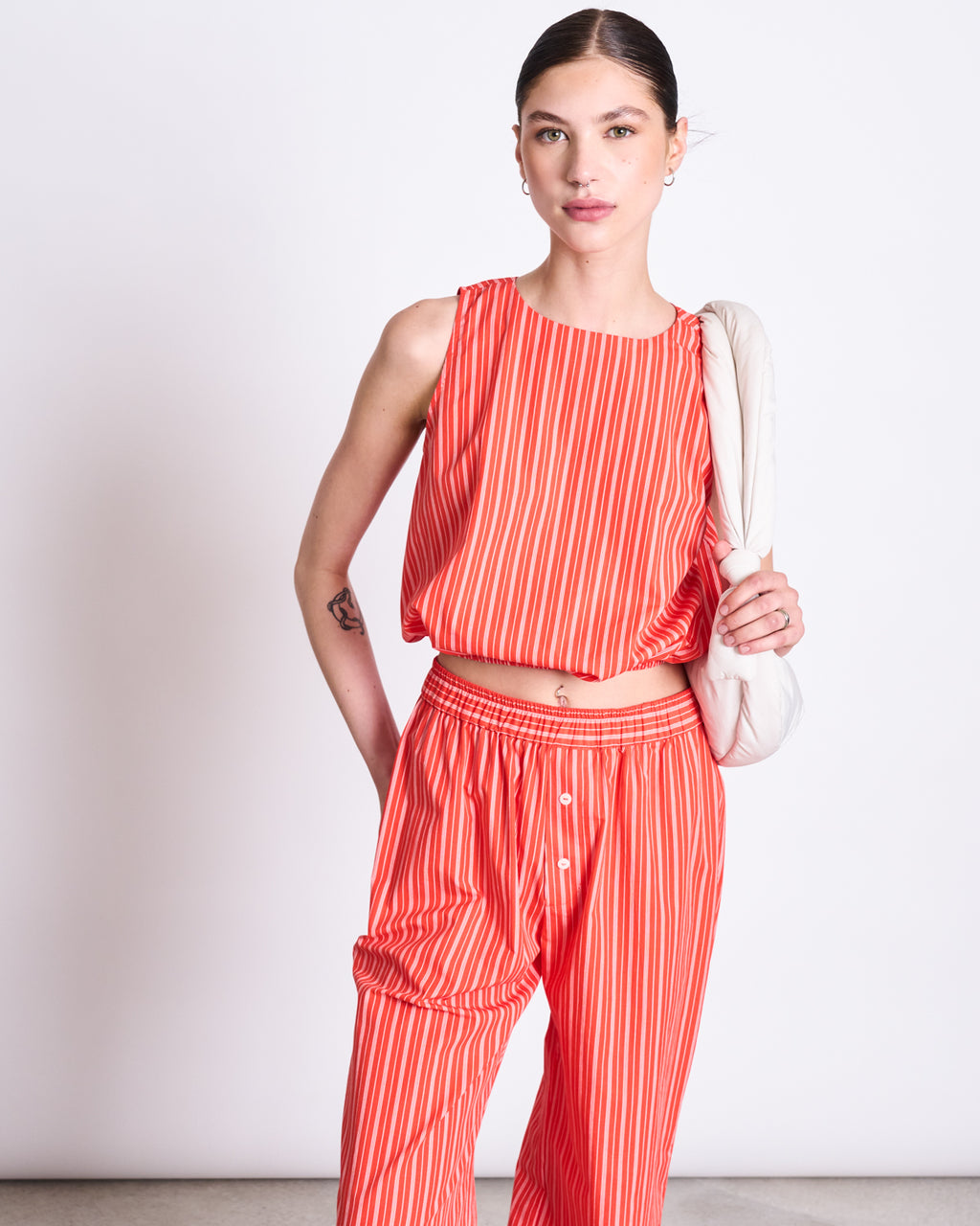 COTTON TOP AMALIEN CHERRY RED WHITE STRIPED GOTS Tops jan-n-june 6