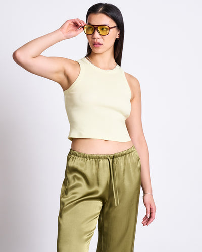 LOOSE SILKY PANTS FRIS WOODY OLIVE