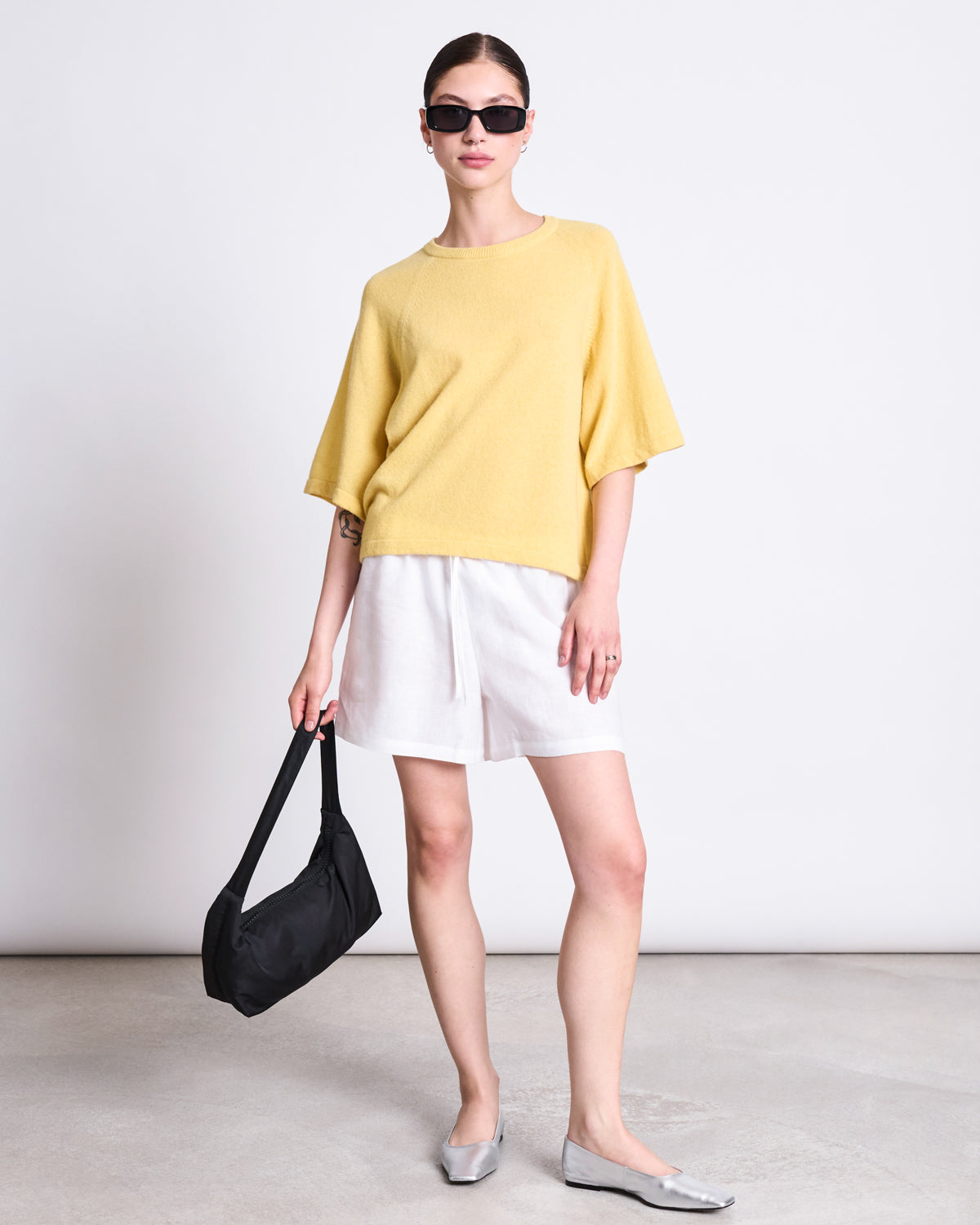 REC. WOOL KNIT T-SHIRT FRYD BUTTERCUP