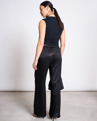 LOOSE SILKY PANTS FRIS BLACK