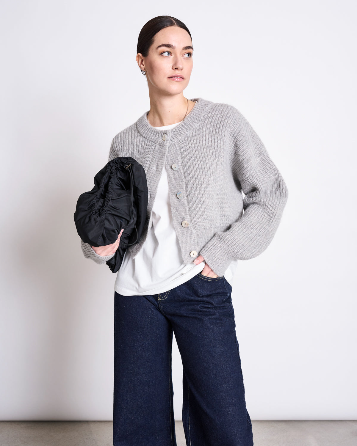 WOOLY CARDIGAN BENI LIGHT GREY