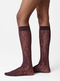 SWEDISH STOCKINGS ROSA LACE KNEE-HIGHS HUCKLEBERRY