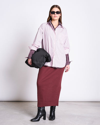 MIDI KNIT SKIRT EBBA INTENSE RUST GOTS