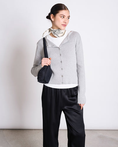 CREWNECK CARDIGAN GLIMT LIGHT GREY GOTS