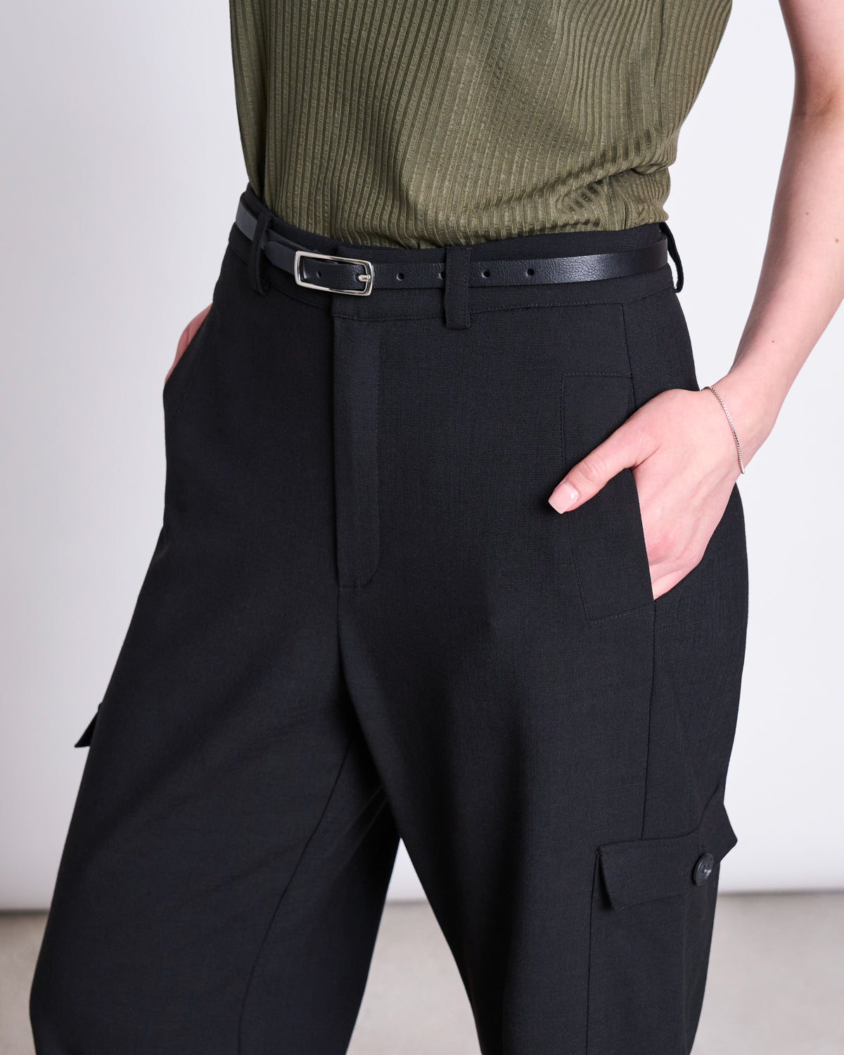 THIN BELT NYBY BLACK SILVER