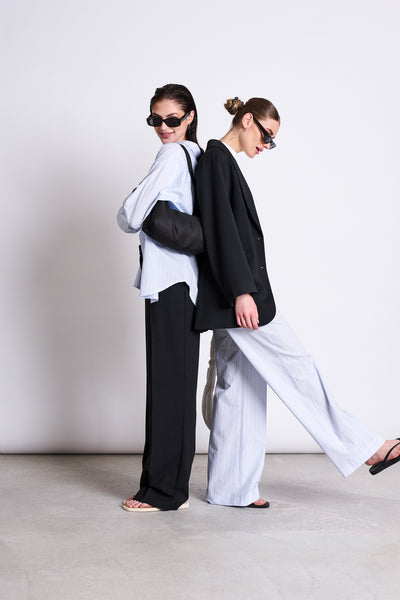 OVERSIZED SHIRT MAMRO BLUE WHITE STRIPED