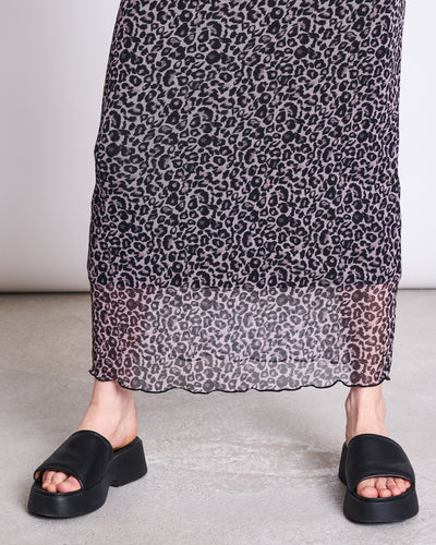 MESH MAXI SKIRT SMUK LEO PRINT