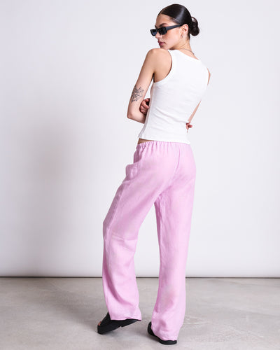 LINEN DRAWSTRING PANTS SJOV LIGHT ORCHID