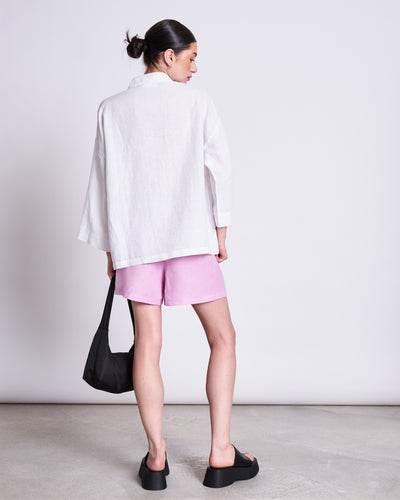 LINEN DRAWSTRING SHORTS MARUM LIGHT ORCHID