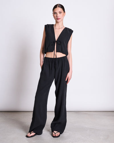 CRINKLE PANTS HAVA BLACK
