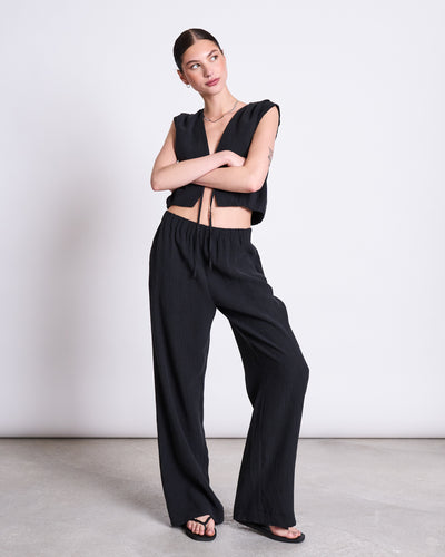 CRINKLE PANTS HAVA BLACK