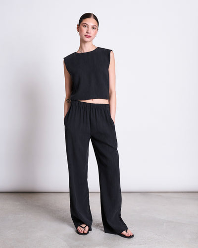 CRINKLE PANTS HAVA BLACK