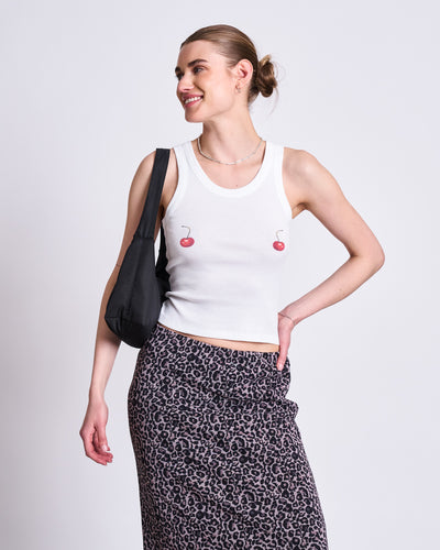 PRINTED TANK TOP AMAGER WHITE CHERRY