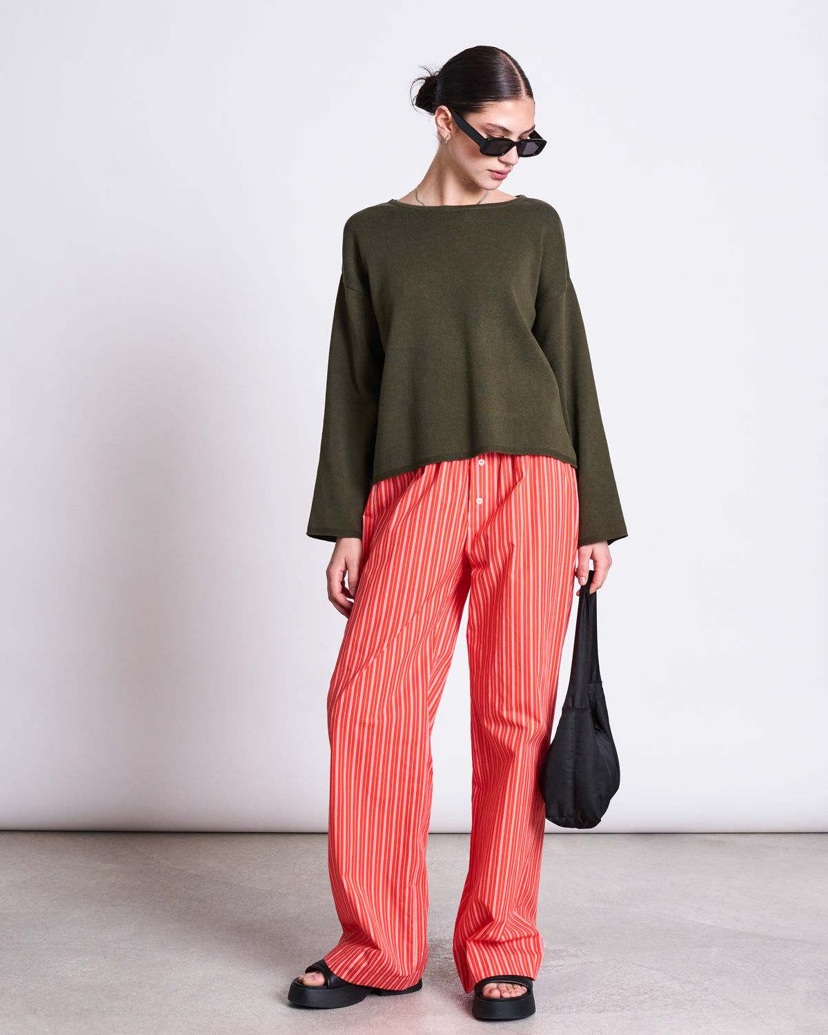 LIGHT KNIT JUMPER WILLIAMSBURG DARK OLIVE GOTS