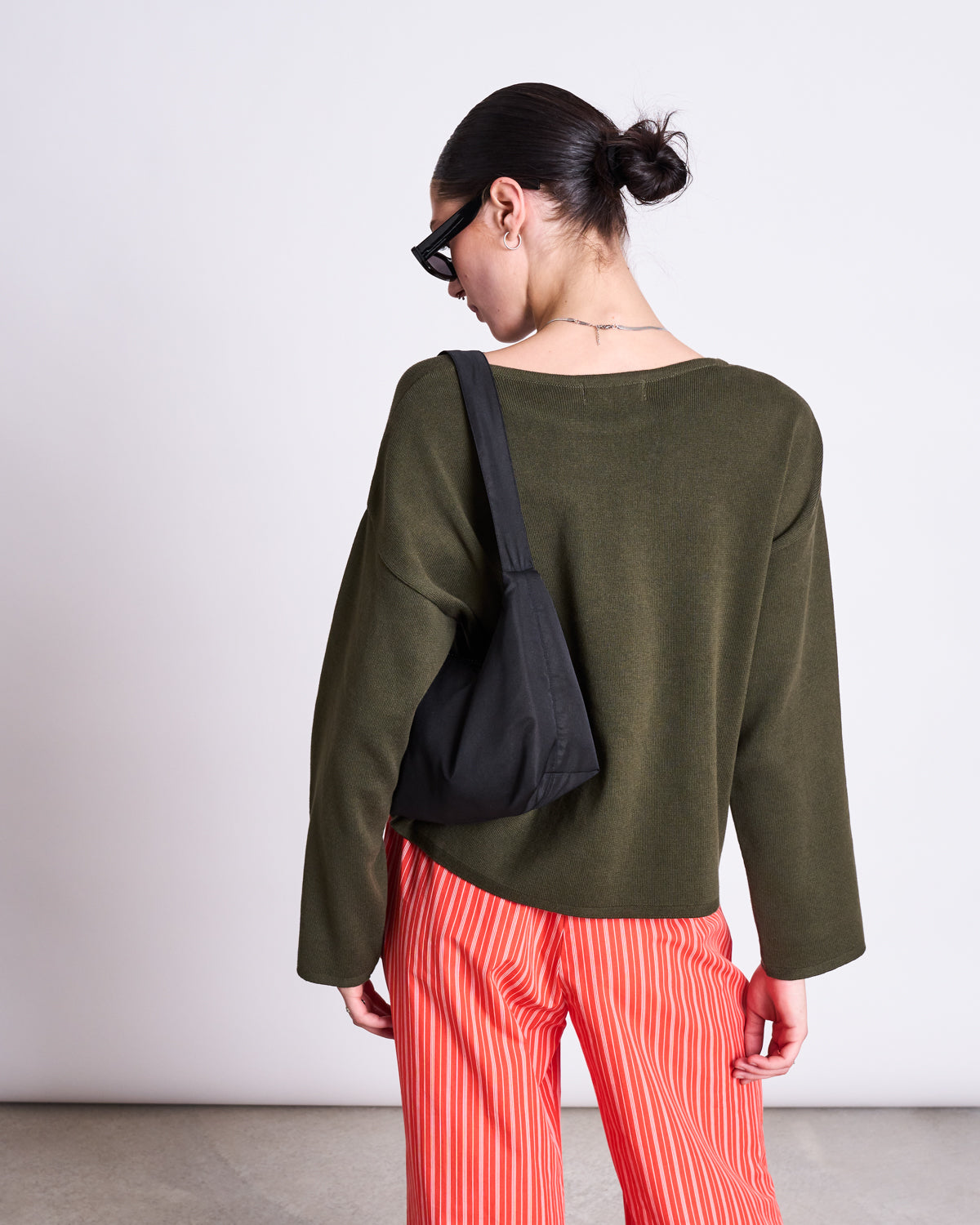 LIGHT KNIT JUMPER WILLIAMSBURG DARK OLIVE GOTS