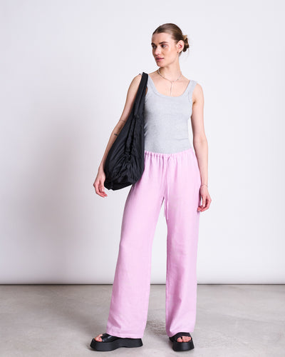 LINEN DRAWSTRING PANTS SJOV LIGHT ORCHID