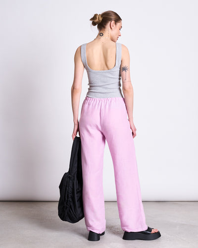 LINEN DRAWSTRING PANTS SJOV LIGHT ORCHID