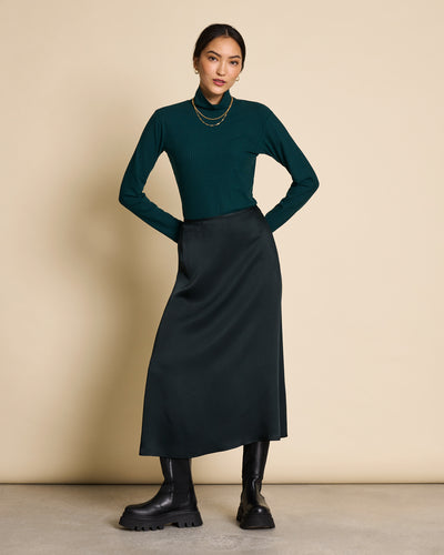 MIDI SKIRT DIRA BOTTLE GREEN