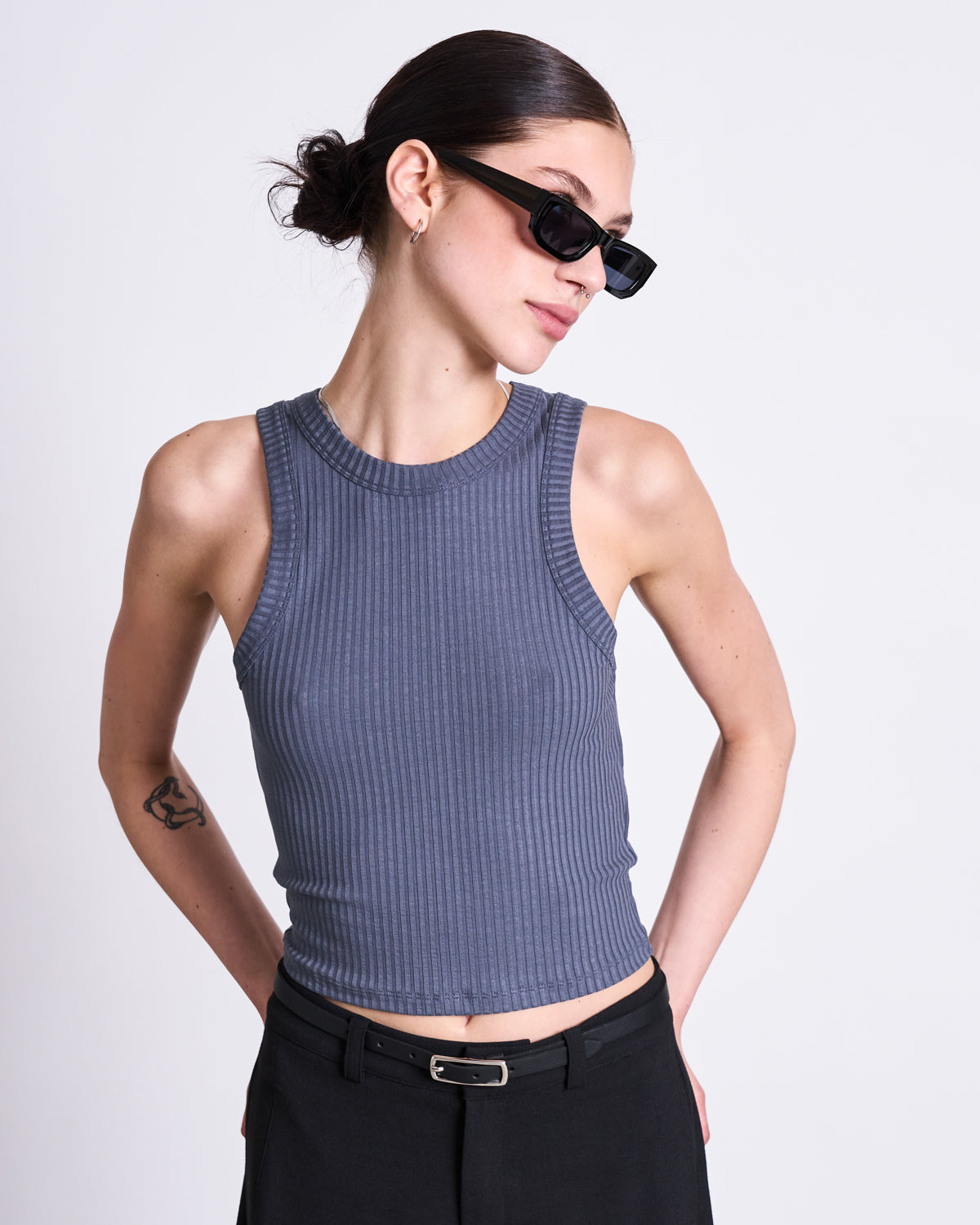 LYOCELL RIB TANK TOP PORTO TURBULENCE