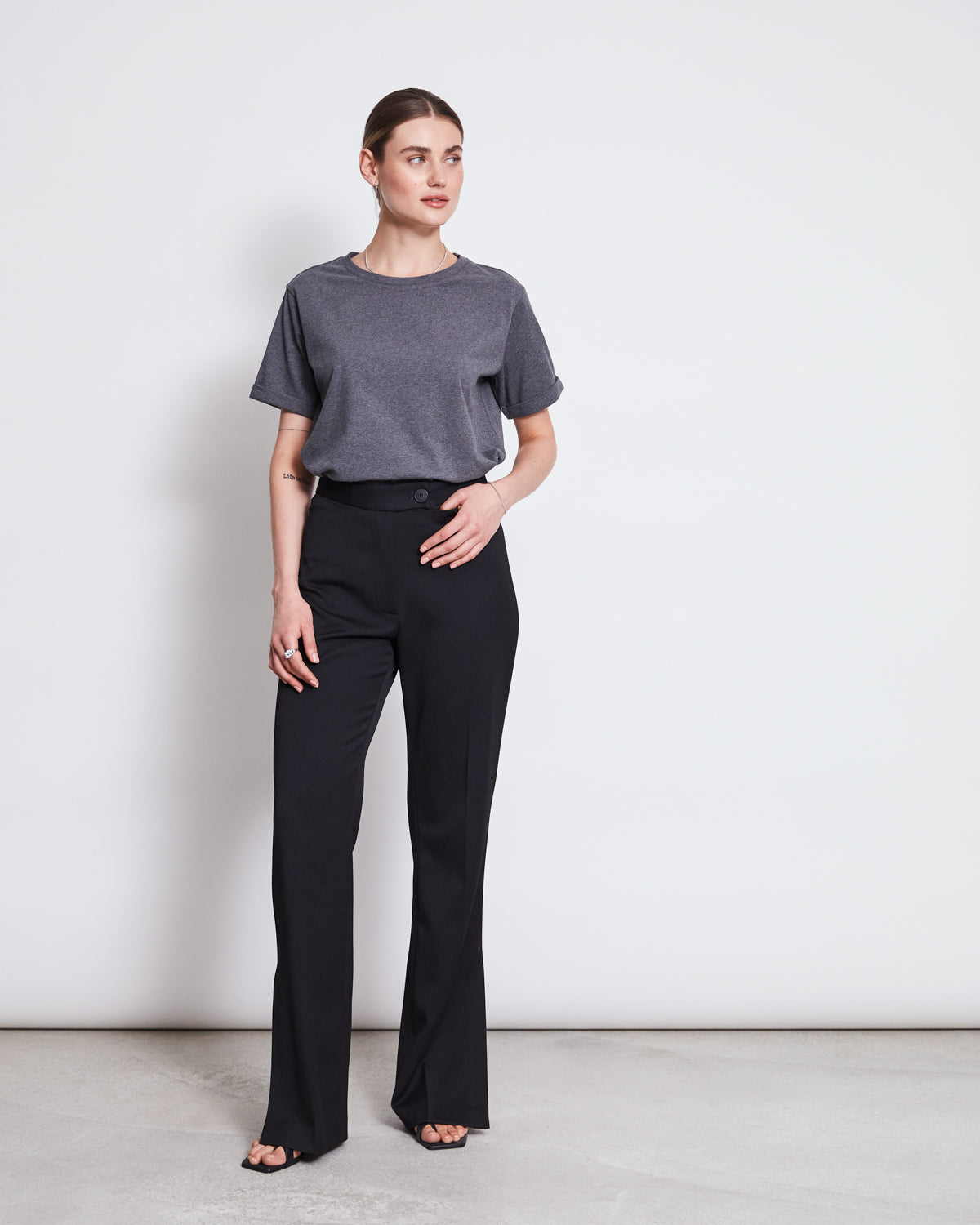 SLIT PANTS DOURO BLACK Wide Pants jan-n-june 7
