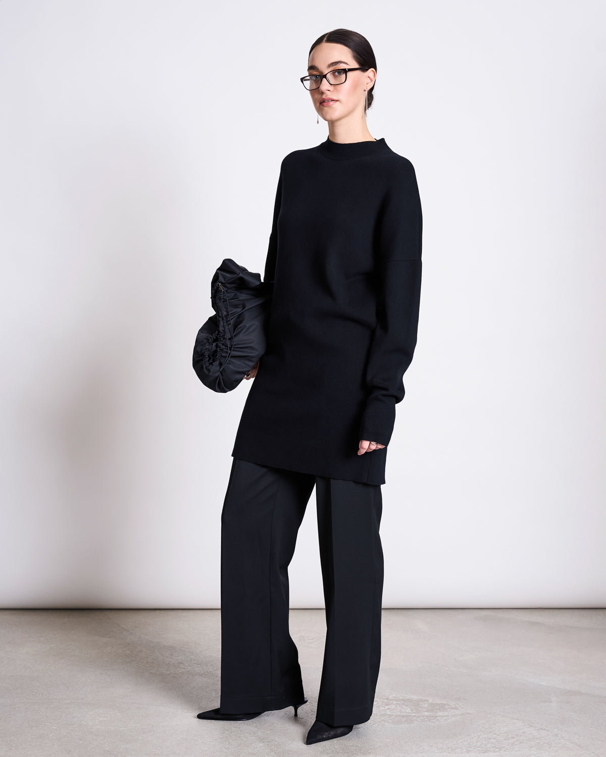 KNIT DRESS NUNA BLACK GOTS